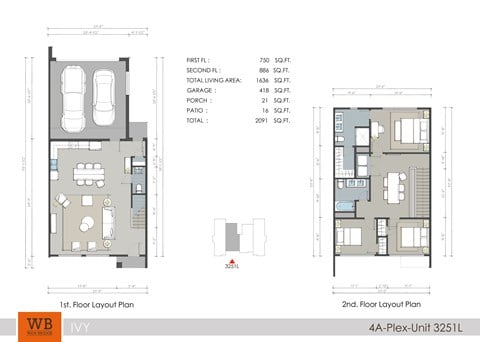 Floor plan for 3 beds, 2.5 baths, 1685 sqft